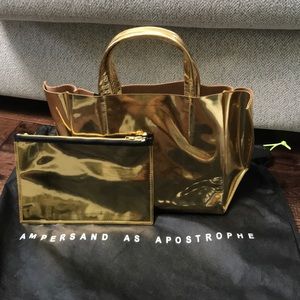 NWT Ampersand As Apostrophe Gold Half Tote